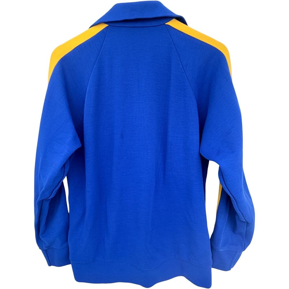 Court Casual Track Jacket Mens Large Blue Yellow Full Zip Vintage USA Made - Picture 2 of 4